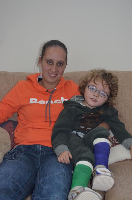 APPEAL: Teddy Berriman and mum Nicola, who will be raising money for a special piece of equipment at the Cockfield fun day on Saturday
