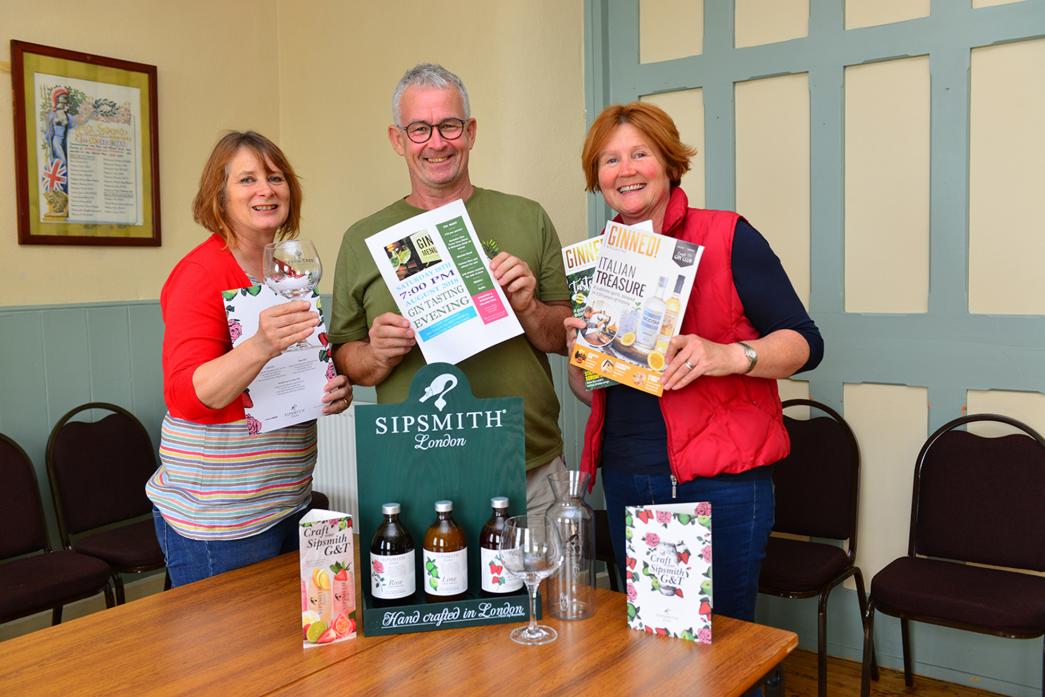 BOTTOMS UP: Debbie Williams, Tam Smith and Amanda Pettitt are looking forward to Stainton Village Hall's first gin night