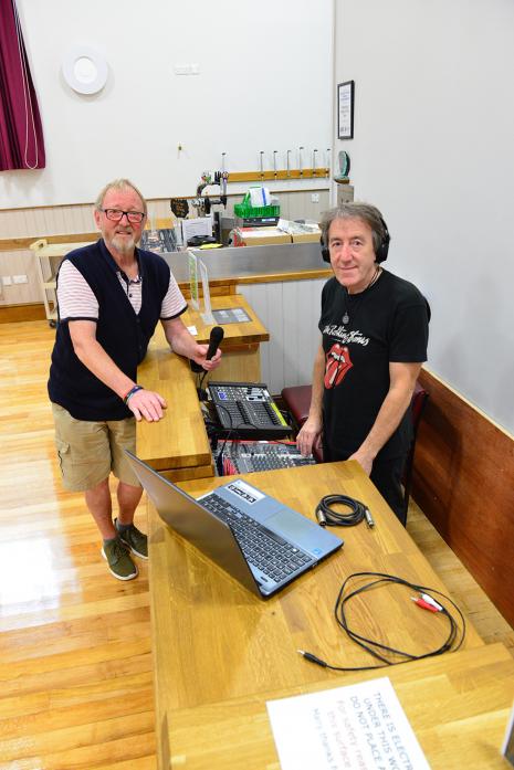 AUTUMN HIGHLIGHTS: Scarth Hall chairman Morris Race and sound technician Don Surtees prepare for a busy autumn programme of events