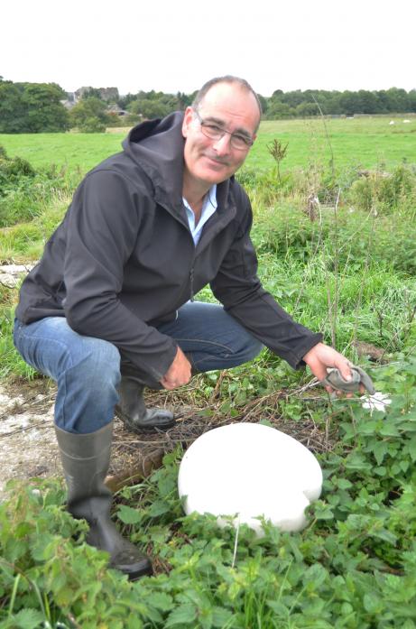 RECORD HOPES: Anthony Hobson with his giant puffball