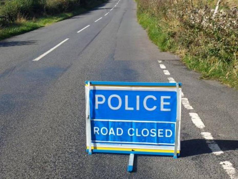 Police have closed the A68 in Toft Hill following two-car crash this morning