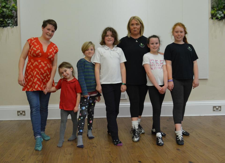 STEPPING OUT: Suzanne Wallace, third from right, with members of a her new Irish dance class at The Witham