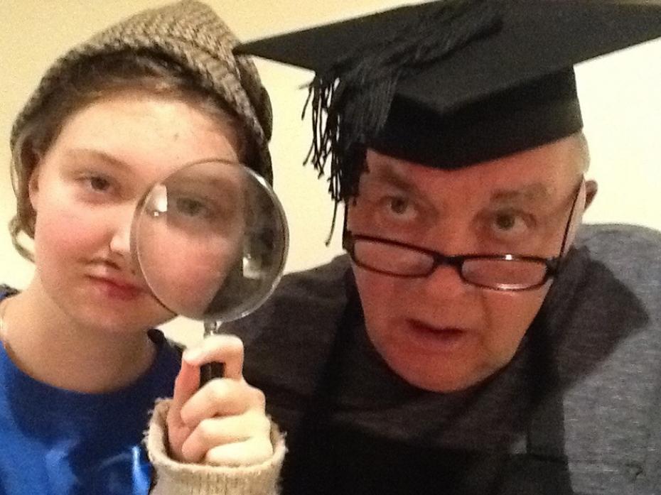 WHODUNNIT? Super sleuth Evie Brenkley with the victim, Stephen Brenkley. Who Killed the Headmaster will take place at Barnard Castle Cricket Club on November 24