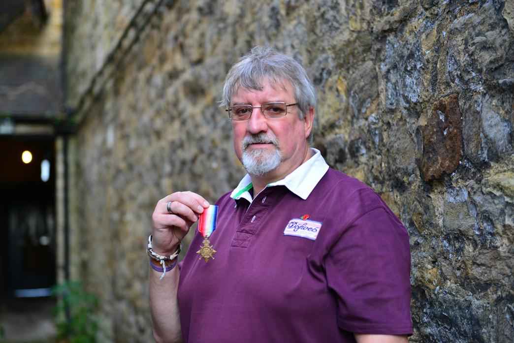 MEDAL OFFER: Andrew Lee with the Mons Star medal that will be returned to the family of the man who earned it