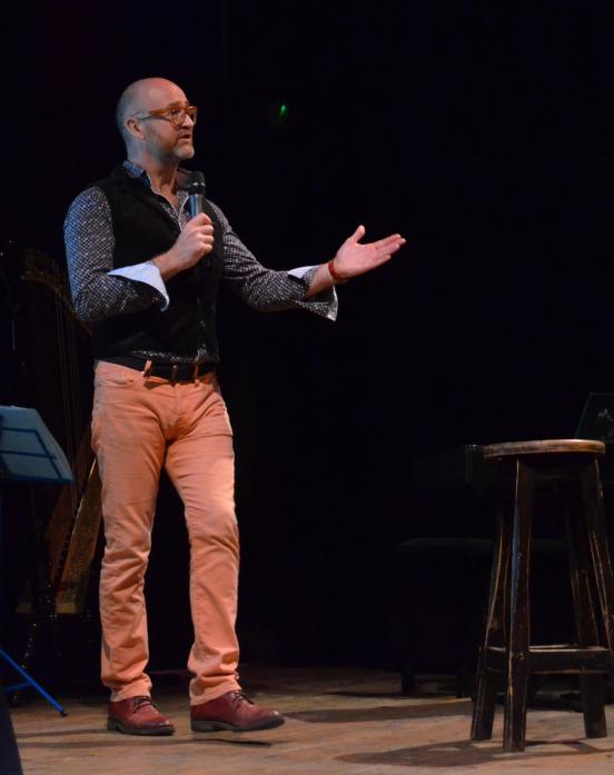 ON TOUR: TV antiques expert David Harper has organised a short tour of a new live show. He is pictured on stage at The Witham earlier in the autumn when he compered a fundraising show