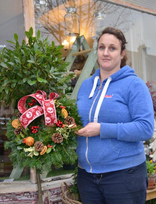 CRAFT SUCCESS:  Sarah Meeson working on a festive decoration ahead of her Christmas wreath making workshop