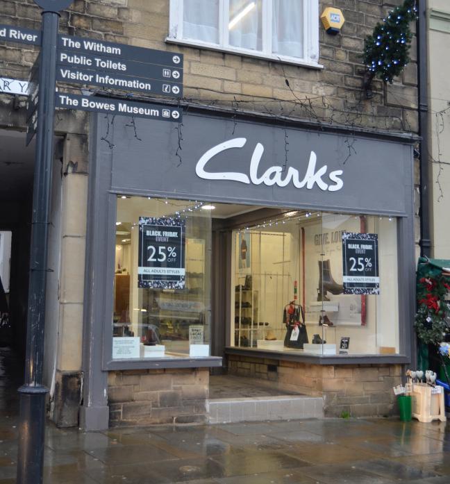 Barnard Castle's Clarks shoe shop is to 
