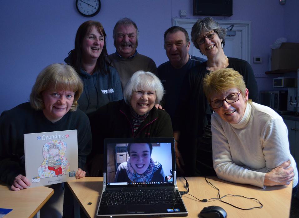 TEAMING UP: Author Jessica Shepherd chatting to members of the Barnard Castle Dementia Friendly Town steering group earlier this year. From left, Nicky Tulloch, Lesley Taylor, of Teesdale YMCA, chairman Ian Kirkbride, Linda Bird, of Teesdale Action Partne