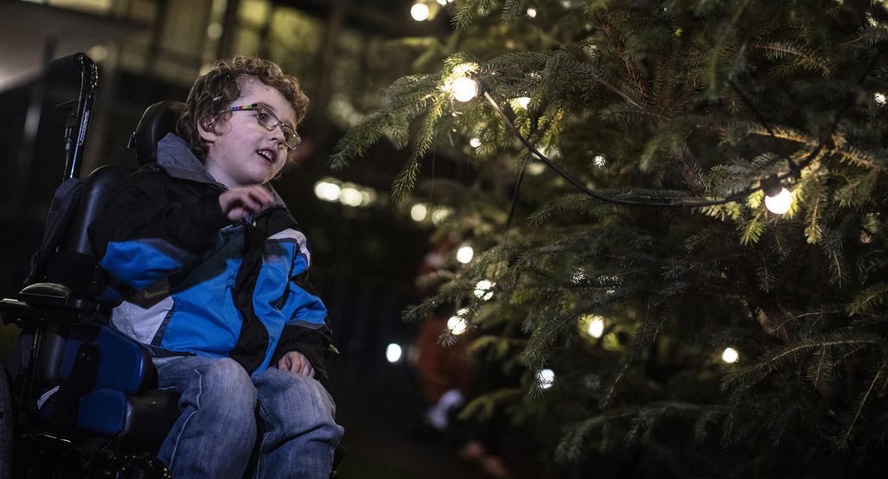 LITTLE STAR: Teddy Berriman, from Copley, lit up County Hall, in Durham