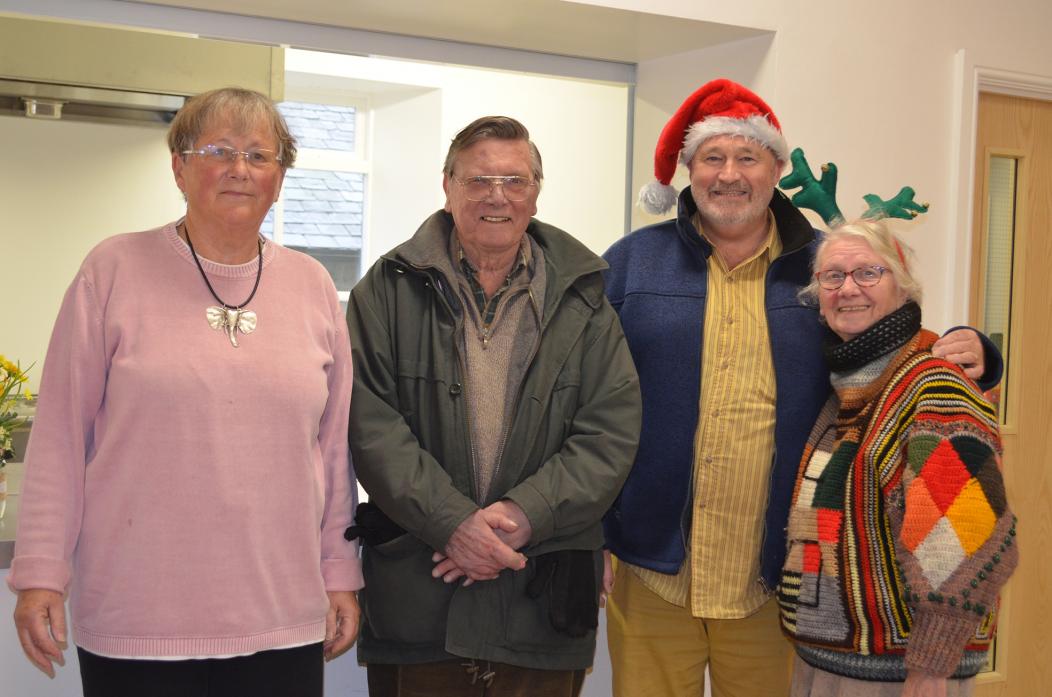 COOKING UP A TREAT: Volunteers Janette Kay-Robinson, Colin Bates, Charles Kirkbride and Anna Johnson are among those who are giving up their time on Christmas day to serve lunch to those in need in Middleton-in-Teesdale