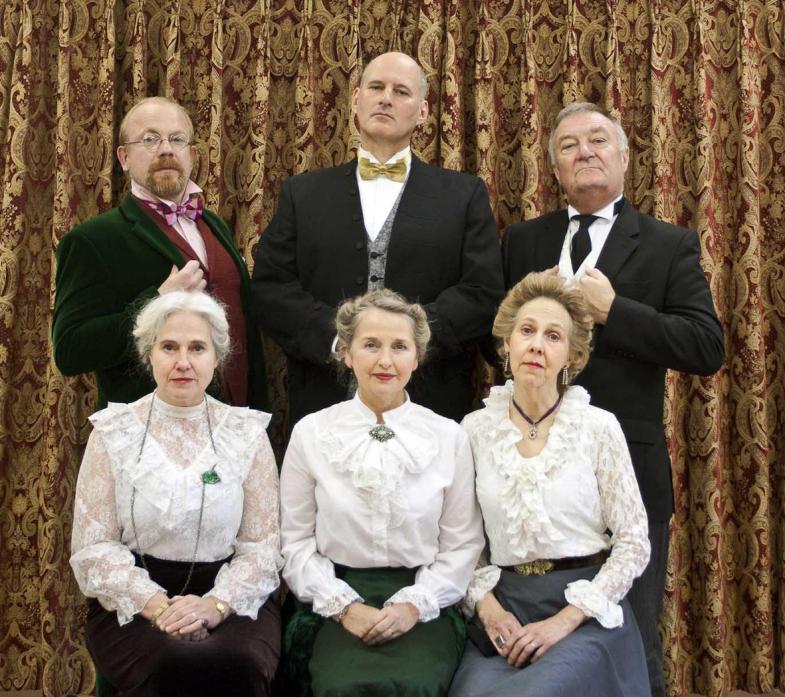 LOVE IS IN THE AIR: Members of the cast of JB Priestley’s When We Are Married. Back row, from left, Ben Pearson, Peter Firby and Ian Kirkbride. Front, from left, Sarah Fells, Heather Armstrong and Nic Worsnop