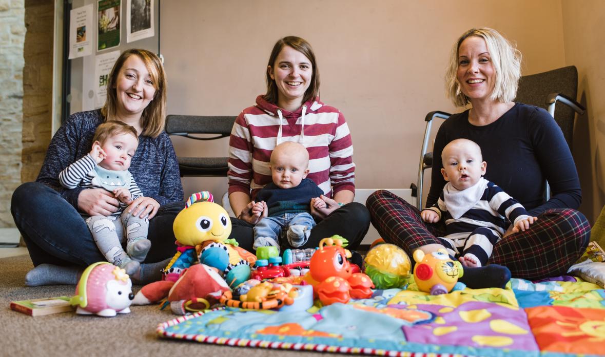 Aimee Craggs with Charlie, Carly Davies and Fox and Amy Smith with Ralph