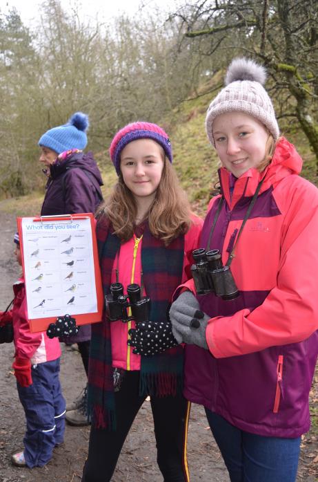 WILD LIFE: Holly and Charlotte Miller were in charge of the bird check sheet.