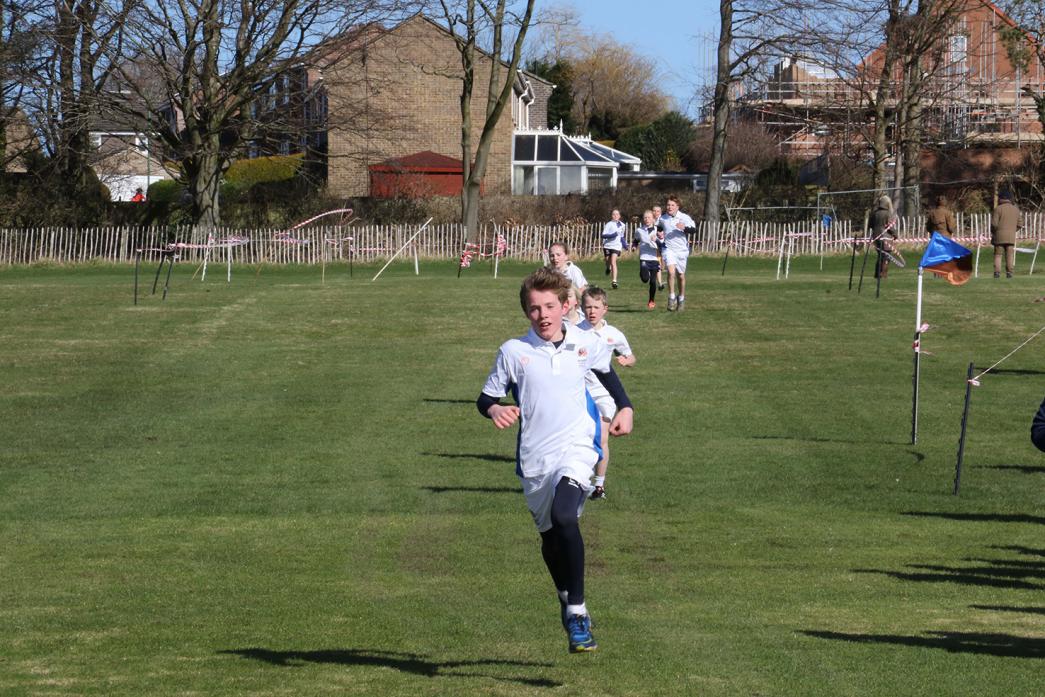 BRINGING IT HOME: Year 6 pupil Matthew Burgess wins the Prep School’s elite race