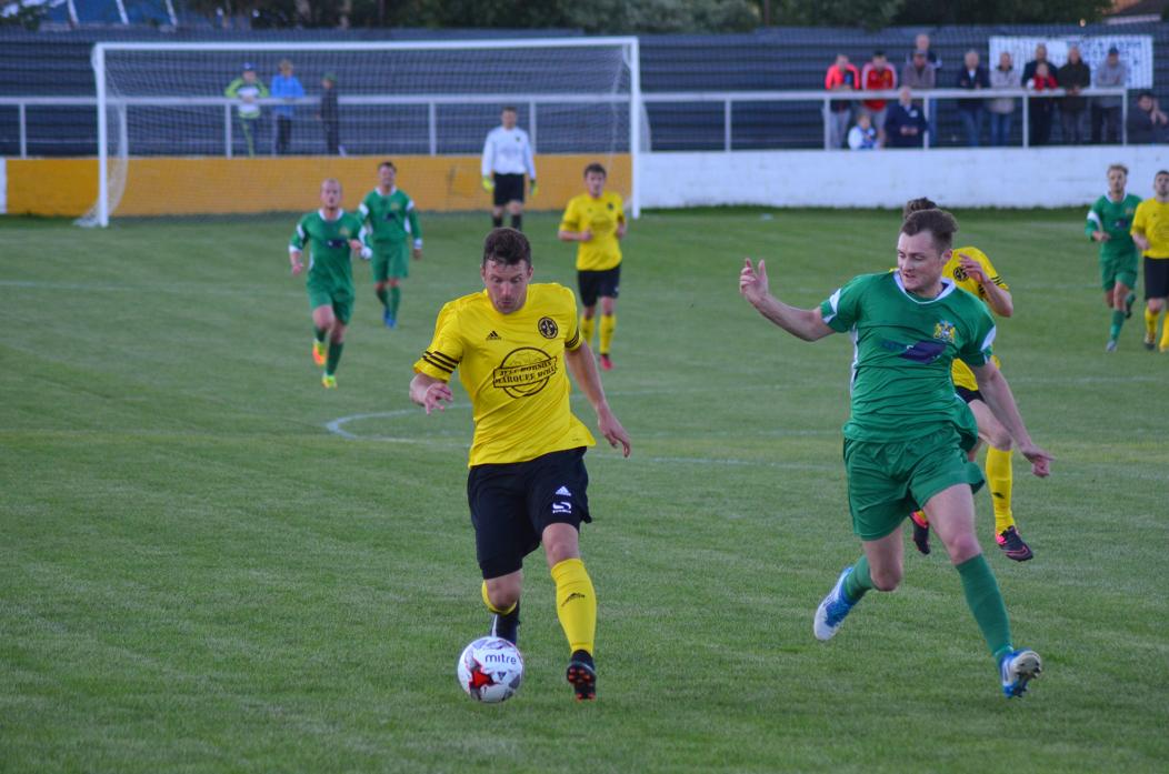 Nathan Fisher scored West Auckland Town’s equaliser against Stockton – the final league game of the season. West now play Newcastle Benfield in the League Cup final on Easter Monday