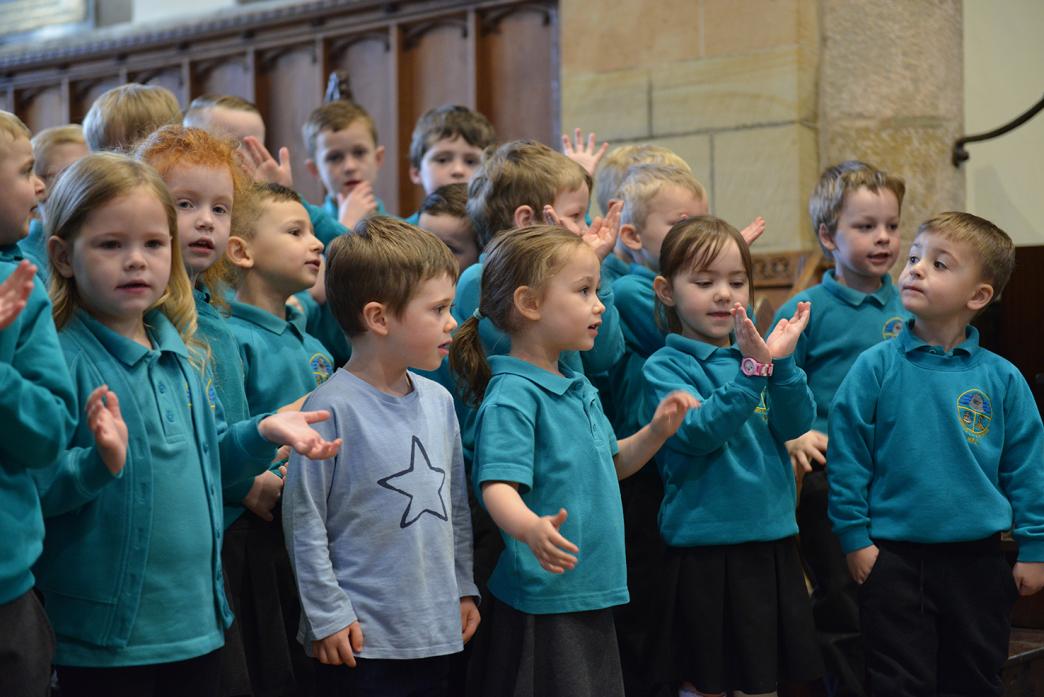 Class one pupils shows off their singing skills