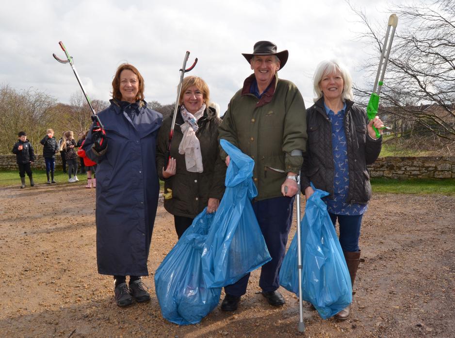 Cllr Janet Balmer, Cllr Anthea Tallentire, Cllr Paul Ryman and clerk Alison Overfield at the annual spring clean