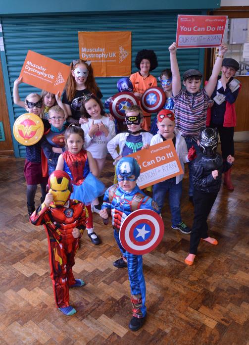 HEROIC EFFORT: Children at Gainford Primary School in their superhero costumes