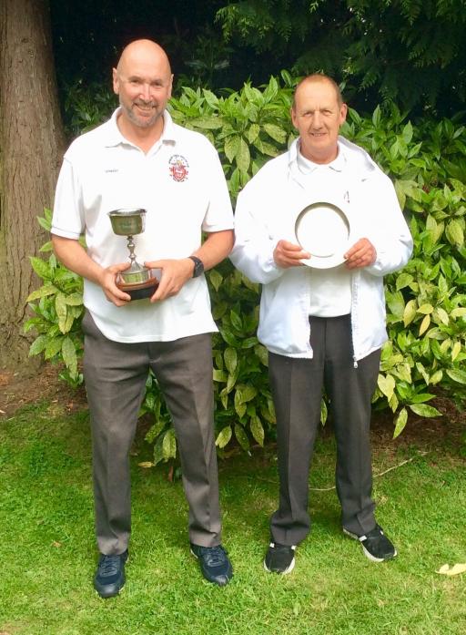 WINNERS: Colin Watson and Dennis Richards with their trophies