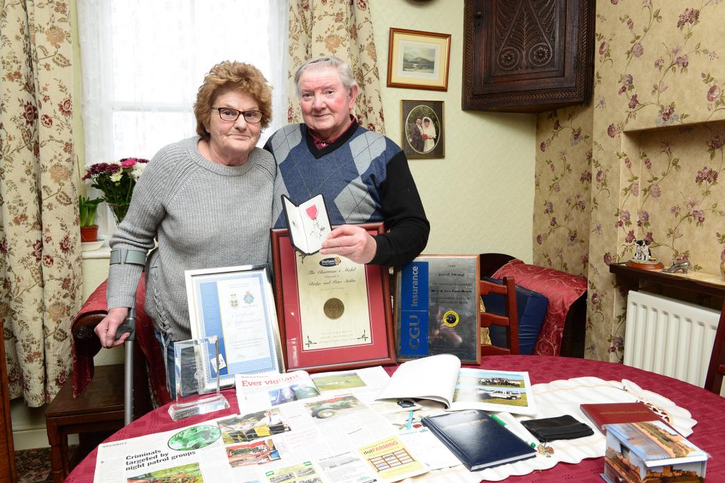 TIME FOR REFLECTION: Peter Stubbs, who has been chairman of Teesdale Farmwatch since its launch, and his wife Gladys look back on three decades of fighting rural crime