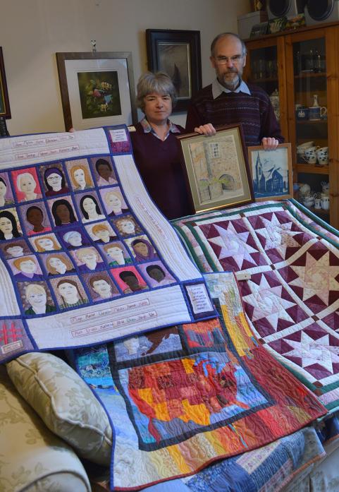ON SHOW: Alan and Heather Coustick with their works of art and craft they will be exhibiting