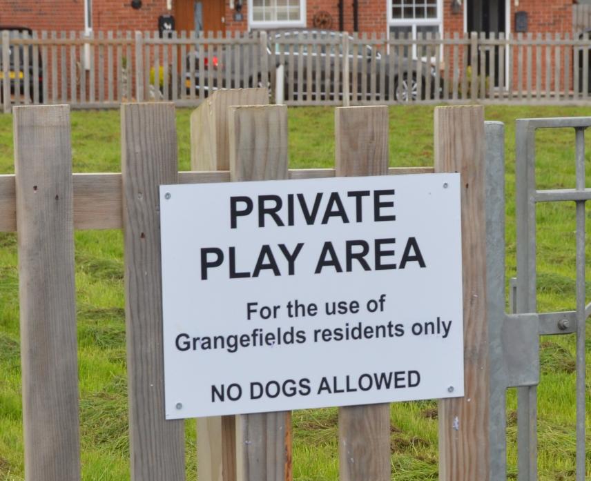 NOT WELCOME: Children from Startforth Park have been told they may not enter the play park on the neighbouring Grangefields estate