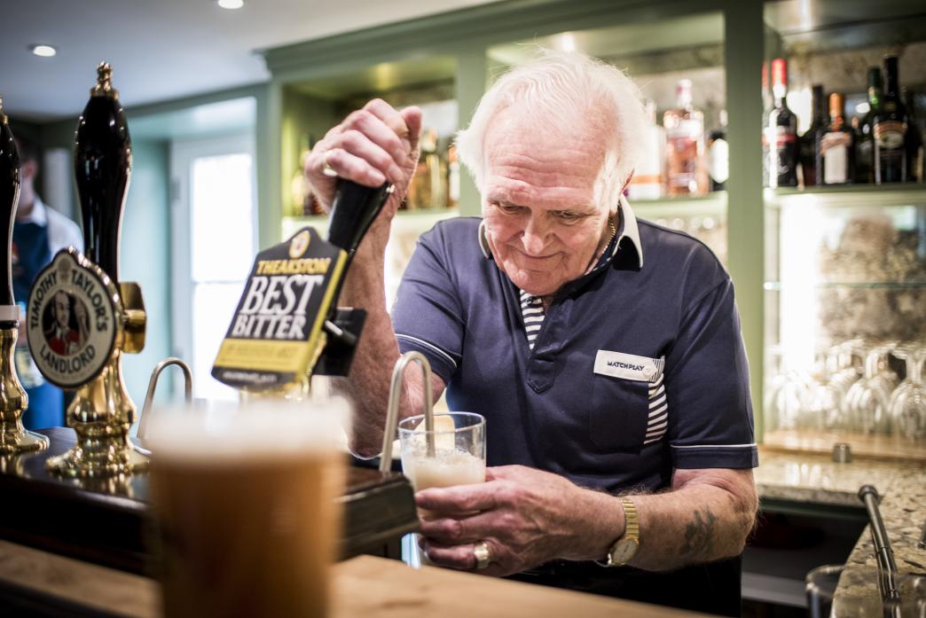 PUB HONOUR: Neil Turner, the former long-standing landlord, was the special guest who pulled the first pints