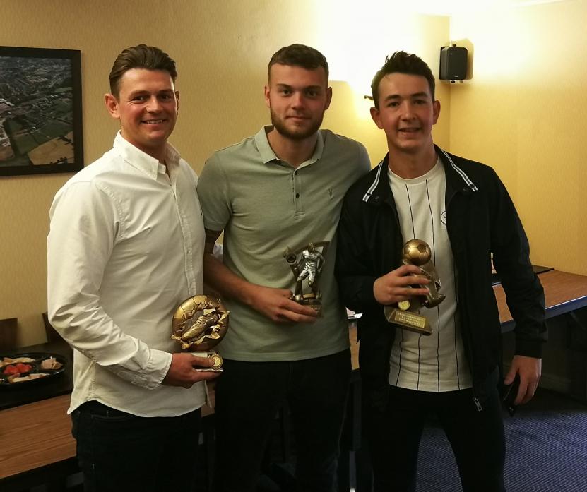 AWARD WINNERS: End of season award winners for Glaxo Rangers, from left, Colin Welsh, Joe Lee and Jamie McDougall