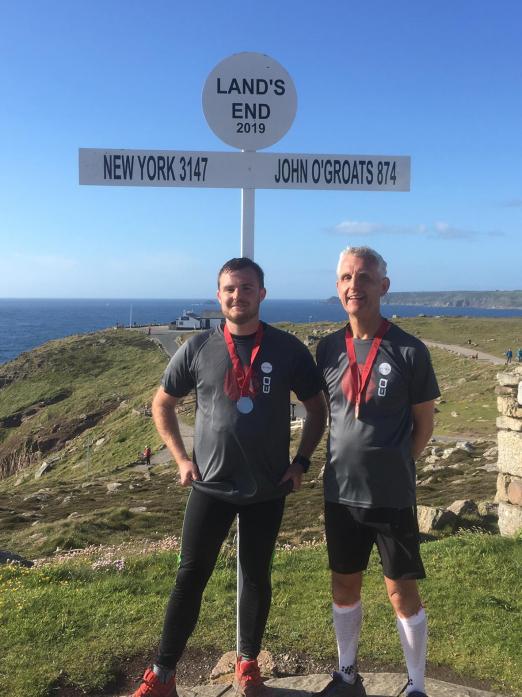 MARATHON MEN: Steve Moss and son Andrew, who completed the Cornish Classic Ultra trail run