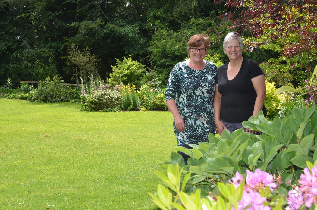 ON VIEW: Neighbours Sandra Robson and Dee Hollingsworth are getting ready to show off their gardens