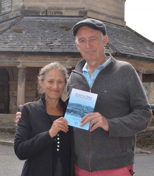 CAPTIVATED: Keen walker Richard Acland with his book, Such a Tees, with friend and artist Sharon Freeman who provided illustrations