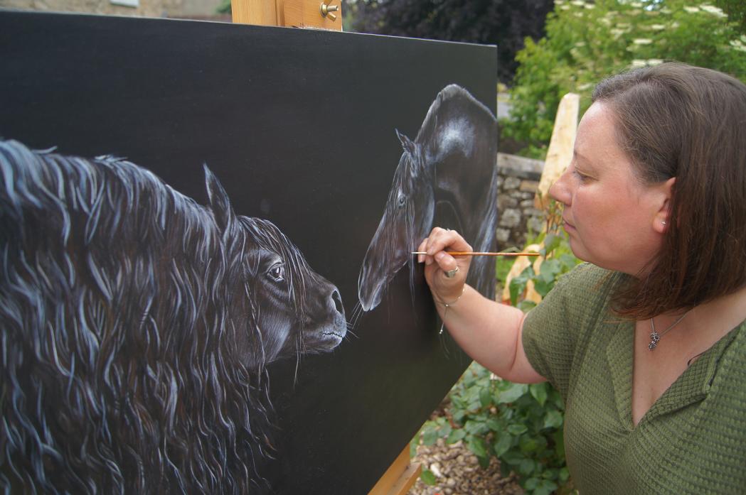 BRILLIANT BREED: Diane Todd is a huge supporter of the Friesian horse as well as being an accomplished animal portrait artist