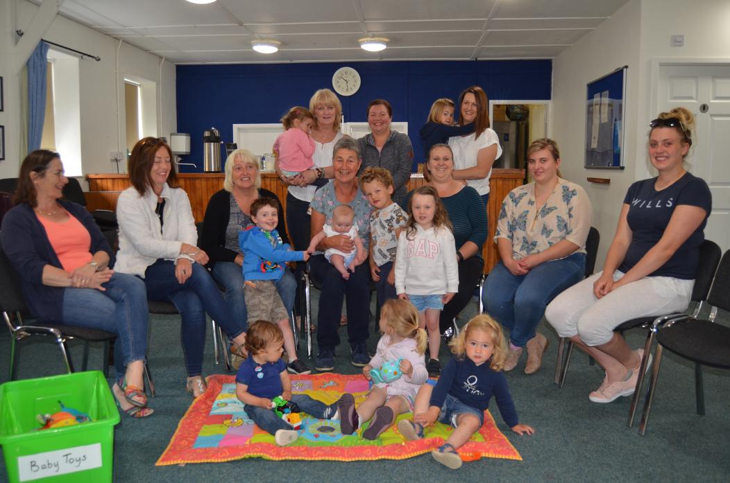 END OF AN ERA: Mums and Monsters with group organiser Rose Davies, centre, holding 17-week-old Minnie Taylor. Mrs Davies is calling it a day running the pre-school group at Newsham