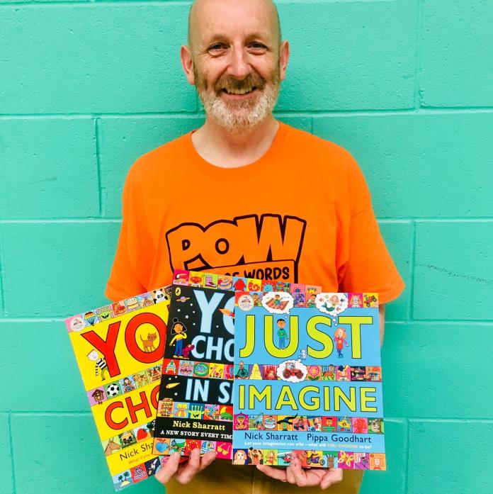 MUSEUM COUP: Nick Sharratt with a few of his books