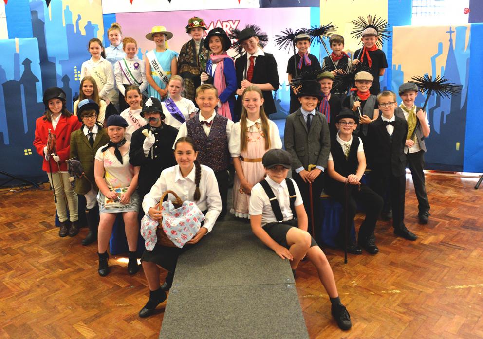 The cast of Staindrop Primary School’s production of Mary Poppins