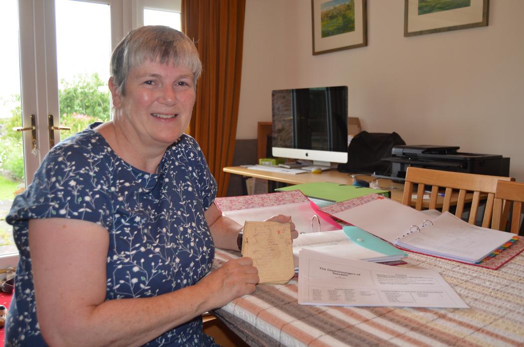 RESEARCH: Catherine Ryan with some of the research material she has collated on the cheesemongers of Teesdale