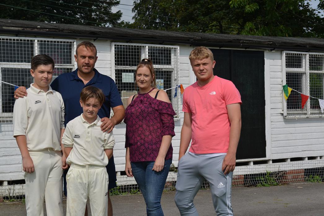 APPEAL: Michael Smith and his sons Michael and Henry, along with committee members Kathryn Brown and Daniel Nelson, are looking to raise cash to save Etherley Cricket Club's tea hut