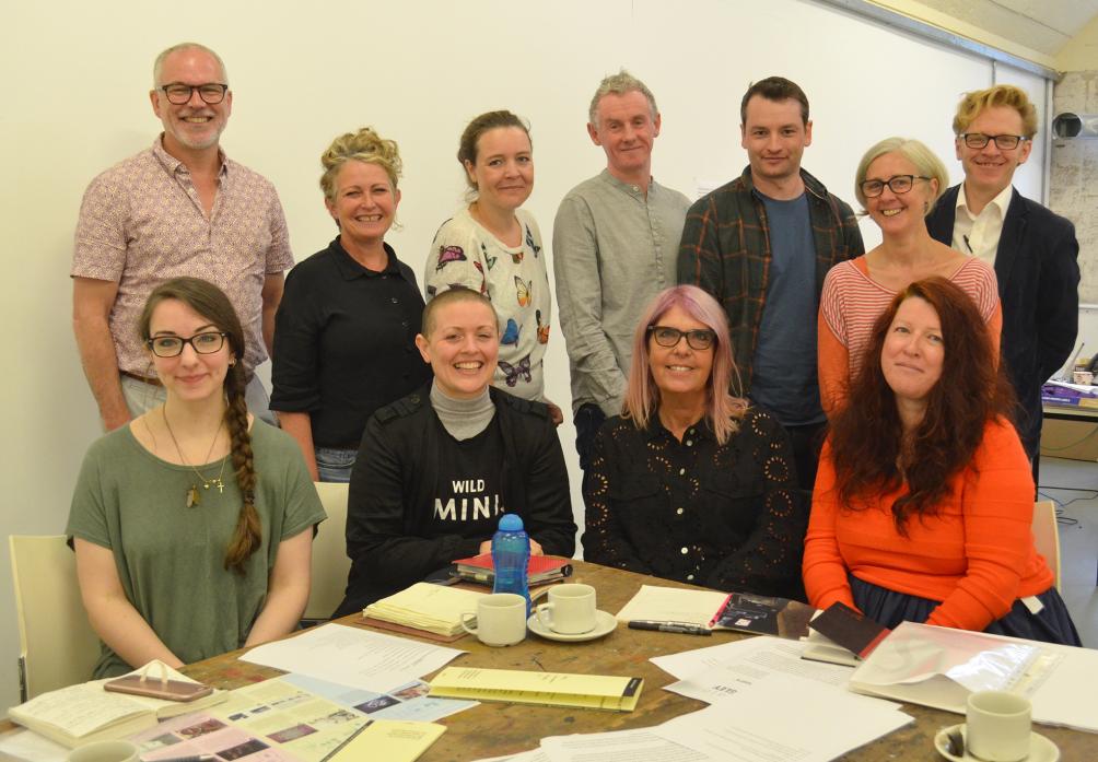 INSPIRED: This year’s group of artists who are taking part in Untitled 10 #2019 with Matthew Read, back row right, director of the Bowes Centre for Art, Craft and Design