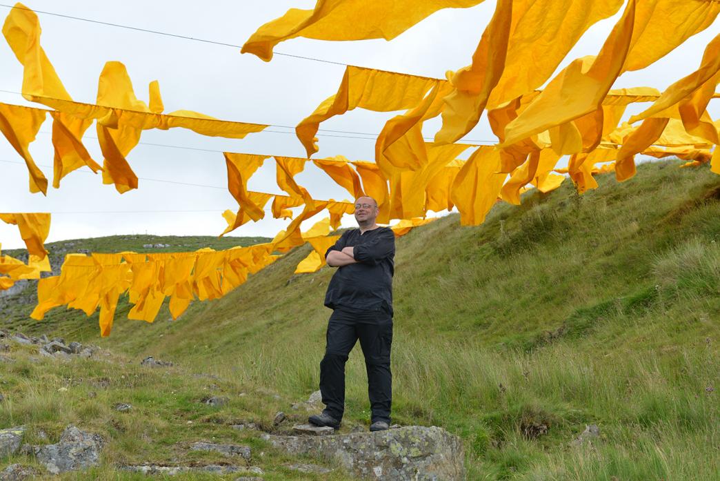 TALKING POINT: Artist Steve Messam at his Hush installation which attracted thousands of visitors to upper Teesdale