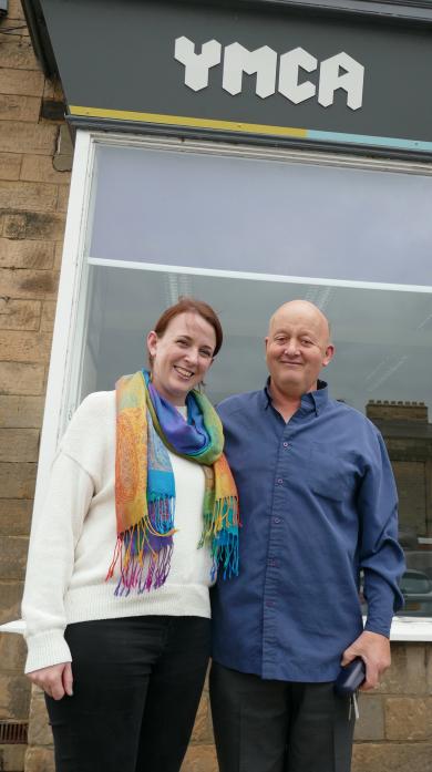 STEPPING OUT: Rotarian Peter Harding with Rachel Dyne, operations director of Teesdale YMCA