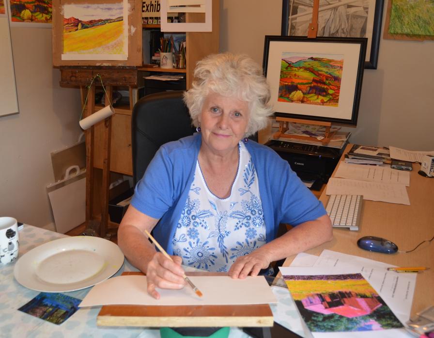 BACK ON SHOW: Dale artist Angie Townsend in her home studio, near Barningham, is nervous about her first solo exhibition for more than 30 years