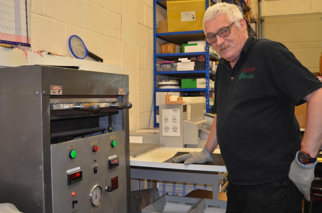 ENTERPRISING: David Wharton with some of the equipment at Chocolate Baroque