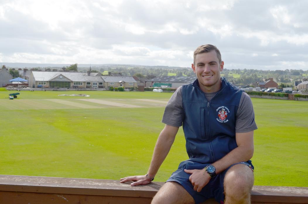 SECOND HOME: Giles Creedon at Barnard Castle CC’s ground. he spent two seasons as the club’s overseas amateur