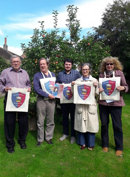 STUDY DAY: Members of the Northern Dales Richard III Group with the tote bags produced for this year’s study day