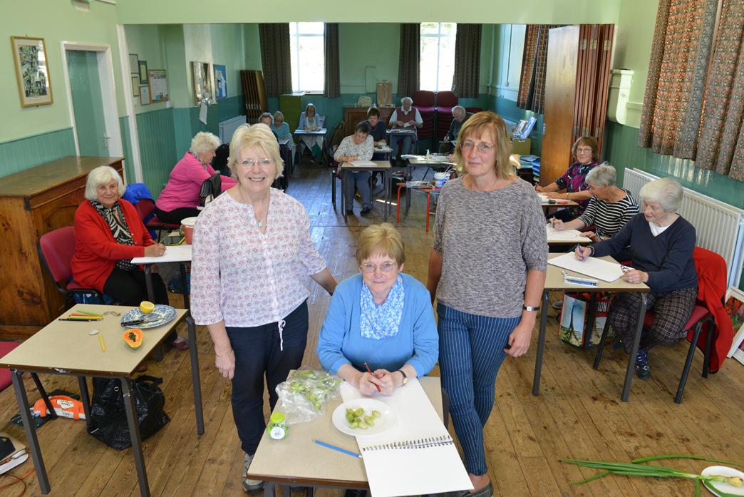 ART GROUP: Tracey Hull, June Redfearn and Linda Birch with the Hamsterley Studio Group