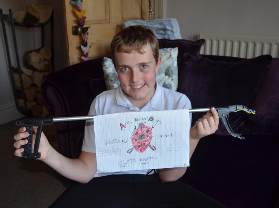 PICK IT UP: Town teenager George O’Brien hopes others will join him at a litter picking event he has organised for Saturday