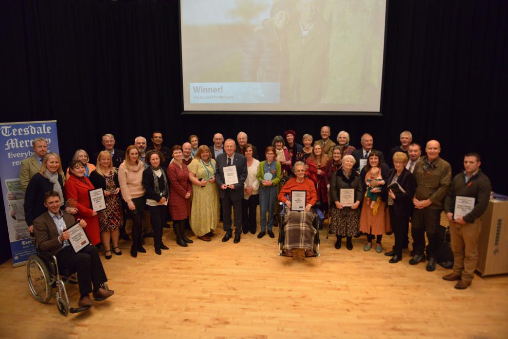 LINING UP: The winners of this year's Pride of Teesdale Awards