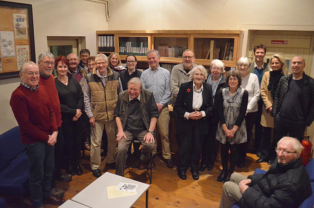 HISTORY COMES ALIVE: Jon Smith, along with fellow history buffs and supporters, at the unveiling of the new heritage unit at Barningham Village Hall. Doug Anderson is seated on the right