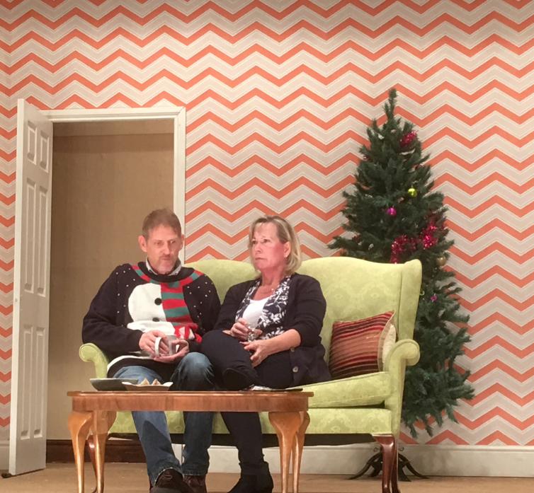 NOT SO HO HO HO: Gainford Drama Club’s Keith Irons and Jo Longstaff ready to take to the stage with A Kick in the Baubles