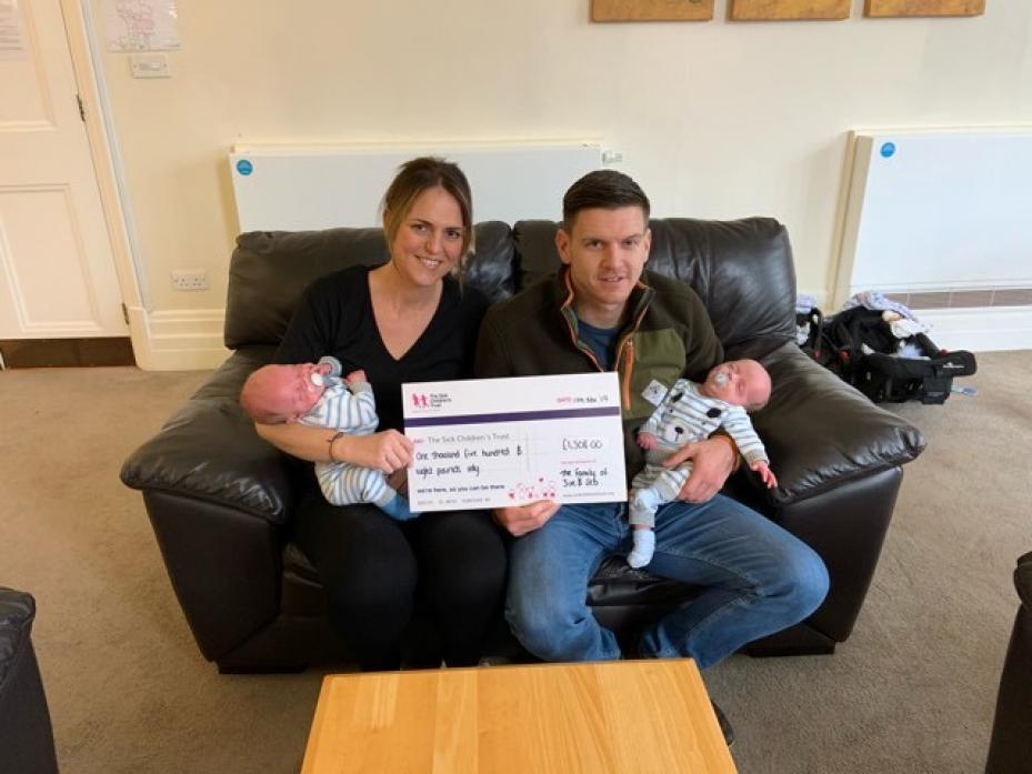 THANK YOU: Gary Close and Sarah Dart have raised money for The Sick Children’s Trust to say thank you for the support they received at a worrying time       TM pic